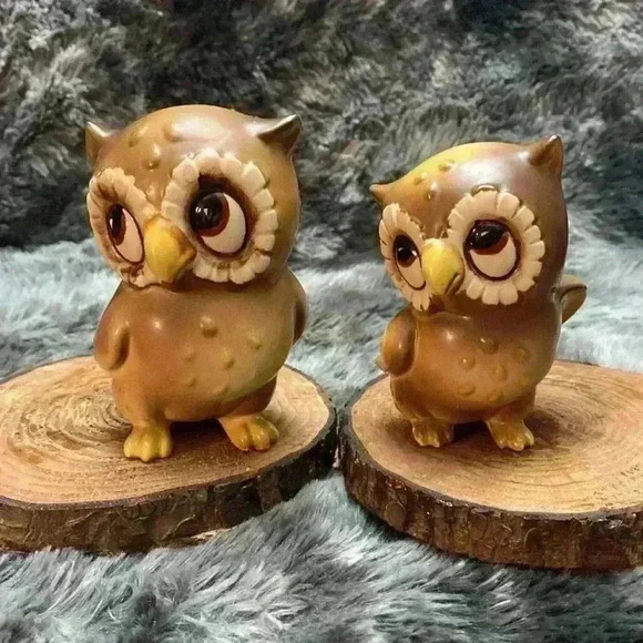 Vintage Ceramic  Large Eyes Owl Figurines - Picture 8 of 14